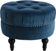 🛋️ stylish and versatile: jennifer taylor home dawn ottoman in satin teal logo