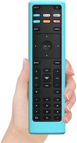 img 1 attached to SIKAI Remote Case Compatible With Vizio XRT136 Smart TV Remote Skin-Friendly Shockproof Silicone Cover For Vizio XRT136 Remote Washable Anti-Lost With Remote Loop (Glow In Dark Blue)