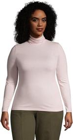 img 2 attached to 👚 Lands' End Women's Lightweight Fitted Long Sleeve Turtleneck: Perfect Blend of Style and Comfort