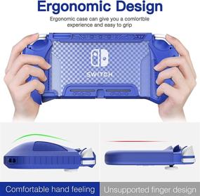 img 2 attached to 🎮 Blue Anti-Scratch/Anti-Dust TPU Protective Cover for Nintendo Switch Lite – Includes Tempered Glass Screen Protector, 6 Thumb Grips, and HEYSTOP Case Compatibility