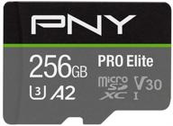 💾 pny 256gb pro elite class 10 u3 v30 microsdxc flash memory card: unleash optimal performance and massive storage capacity logo