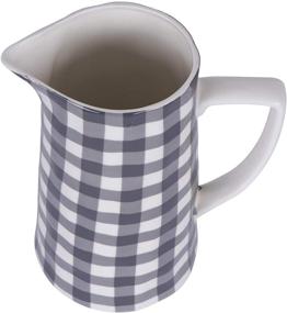 img 2 attached to 🖤 Black & White Gingham Stoneware Pitcher by Creative Co-op: Stylish and Functional Kitchen Essential