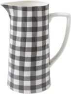 🖤 black & white gingham stoneware pitcher by creative co-op: stylish and functional kitchen essential logo