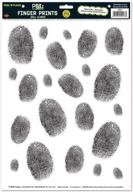 beistle 54242 fingerprint wall clings - 22-piece set, 12x17 inch, black and white логотип