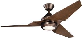 img 3 attached to KICHLER 300030OBB Oil-rubbed Bronze Ceiling Fan with 3 Walnut Blades and 67 Watts Light