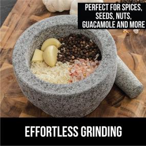 img 3 attached to 🦍 Gorilla Grip Heavy-Duty, Unpolished, Granite Mortar and Pestle Set - Holds 2 Cups - Perfect for Guacamole - Scratch-Resistant Bottom - Crush and Grind Herbs, Spices, Nuts to Enhance Flavor - Medium Size in Gray