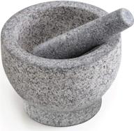 🦍 gorilla grip heavy-duty, unpolished, granite mortar and pestle set - holds 2 cups - perfect for guacamole - scratch-resistant bottom - crush and grind herbs, spices, nuts to enhance flavor - medium size in gray logo