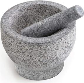 img 4 attached to 🦍 Gorilla Grip Heavy-Duty, Unpolished, Granite Mortar and Pestle Set - Holds 2 Cups - Perfect for Guacamole - Scratch-Resistant Bottom - Crush and Grind Herbs, Spices, Nuts to Enhance Flavor - Medium Size in Gray