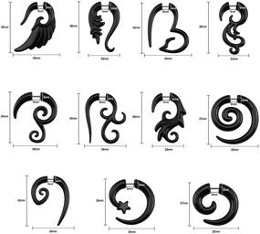 img 3 attached to 16g Elegant Tribal Spiral Faux Gauge Acrylic Ear Tapers Faux Plugs Horn Stud Earrings