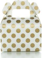 gold polka dot food with fashion party favor candy boxes (12 pack) - perfect for candy buffet treats, wedding dessert tables, and small birthday gifts logo