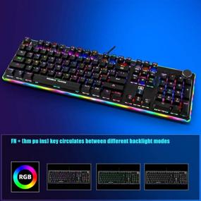 img 3 attached to KOLMAX HUNTER Mechanical Gaming Keyboard with RGB LED Backlight | USB Wired Keyboard with Blue Switches for Gaming PC, Windows, Mac | 104 Keys, Black | 100% Anti-Ghosting