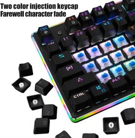 img 2 attached to KOLMAX HUNTER Mechanical Gaming Keyboard with RGB LED Backlight | USB Wired Keyboard with Blue Switches for Gaming PC, Windows, Mac | 104 Keys, Black | 100% Anti-Ghosting