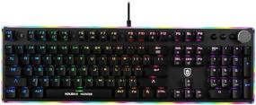 img 4 attached to KOLMAX HUNTER Mechanical Gaming Keyboard with RGB LED Backlight | USB Wired Keyboard with Blue Switches for Gaming PC, Windows, Mac | 104 Keys, Black | 100% Anti-Ghosting