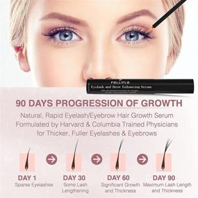 img 3 attached to Folliflo Eyelash & Brow Enhancing Serum: Longer, Thicker & Healthier Lashes with Castor Oil & Panax Ginseng - Developed by a Harvard-Trained Dermatologist