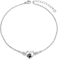 🐾 ⓖⓡⓐⓒⓘⓞⓩⓞⓥⓥⓔⓝⓥⓢⓚⓘⓘ 925 серебряный набор украшений с сердечком и отпечатком лапы для женщин и девочек-подростков, включает ожерелье/браслет/серьги-гвоздики, с подарочной коробкой и 18" цепочкой логотип