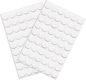 img 4 attached to 🔳 108 Pcs White PVC Screw Hole Stickers for Wooden Furniture Cabinet, 21Mm, Self-Adhesive Cover Caps, Dustproof - 2 Sheets by VictorsHome