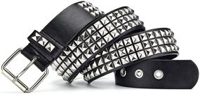 img 4 attached to Leather Women Pyramid Studded Square Men's Accessories