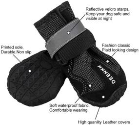 img 3 attached to 🐾 deenkk Dog Boots: Waterproof, Reflective, Adjustable, Anti-Slip Shoes for Dogs - 4 Pcs, Small to Large