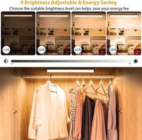 img 1 attached to 🔦 Versatile Motion Sensor LED Closet Light - 170 LEDs, 3 Color Modes, Rechargeable & Dimmable Under Cabinet Lighting for Closet, Cupboard, Kitchen, Stair, Hallway