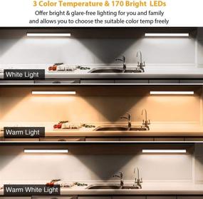 img 3 attached to 🔦 Versatile Motion Sensor LED Closet Light - 170 LEDs, 3 Color Modes, Rechargeable & Dimmable Under Cabinet Lighting for Closet, Cupboard, Kitchen, Stair, Hallway