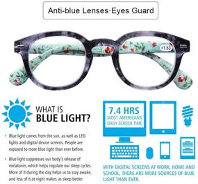 img 2 attached to 💻 DOOViC Flower & Space Computer Reading Glasses 4 Pack - Blue Light Blocking Readers for Women 3.5 Strength