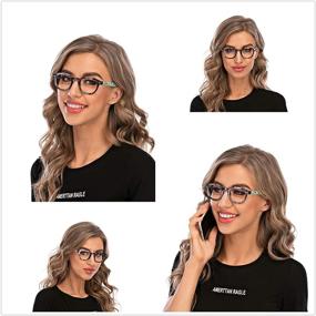 img 3 attached to 💻 DOOViC Flower & Space Computer Reading Glasses 4 Pack - Blue Light Blocking Readers for Women 3.5 Strength