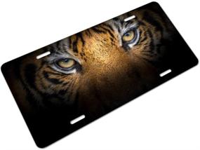 img 3 attached to 🐯 Amcove Tiger Face License Plate: Vibrant Decorative Car Front Tag, Durable Aluminum Novelty Plate for Men, Women, Boys, and Girls - 6 X 12 Inch