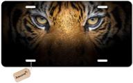 🐯 amcove tiger face license plate: vibrant decorative car front tag, durable aluminum novelty plate for men, women, boys, and girls - 6 x 12 inch logo