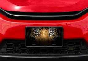 img 2 attached to 🐯 Amcove Tiger Face License Plate: Vibrant Decorative Car Front Tag, Durable Aluminum Novelty Plate for Men, Women, Boys, and Girls - 6 X 12 Inch