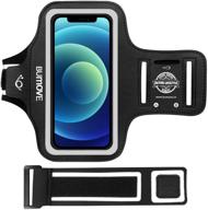 📱 black cell phone arm band for iphone 13 mini/12 mini 5.4-inch by bumove - perfect for gym workouts, sports, and running with key holder logo