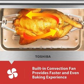 img 2 attached to Toshiba AC25CEW-SS Convection Toaster Oven with 9 Functions, Stainless Steel - Ideal for 6-Slice Bread & 12-Inch Pizza