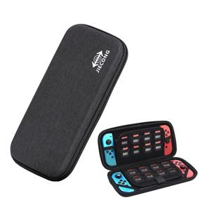 img 4 attached to 🎮 Waterproof Oxford Fabric Black Hardshell Carrying Case for Nintendo Switch - On-the-go Travel Case to Store Consoles, Game Cards, and Accessories