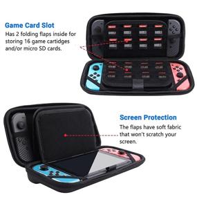 img 1 attached to 🎮 Waterproof Oxford Fabric Black Hardshell Carrying Case for Nintendo Switch - On-the-go Travel Case to Store Consoles, Game Cards, and Accessories
