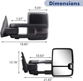 img 3 attached to Towing Mirrors Compatible Heated Extendable