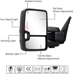 img 2 attached to Towing Mirrors Compatible Heated Extendable