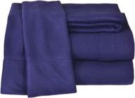 experience luxurious comfort with elite home winter nights fleece extra plush 4-piece sheet set – king size in navy logo