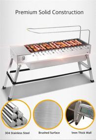 img 4 attached to 🔥 GaGa Portable Charcoal Kabob BBQ Grill with Automatic Rotation Feature