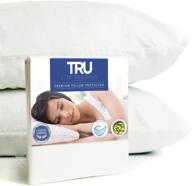 tru lite bedding anti allergy dirt pillow cases: premium 🛏️ breathable terry cotton covers, 100% waterproof, set of 2 standard size protectors logo