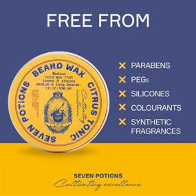 img 2 attached to Seven Potions Beard Wax 1 oz: Natural and Organic Styling Wax for Medium Hold, Shape, and Nourish Your Beard. Achieve a Natural Look, No Stiffness! (Woodland Harmony)