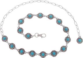 img 3 attached to Womens Skinny Western Turquoise Concho