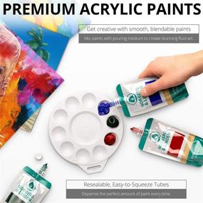 img 2 attached to 🎨 Premium Acrylic Paint Set - Norberg & Linden 15 Large Tubes (4oz 120 ml) for Canvas Painting - High-Pigment Colors