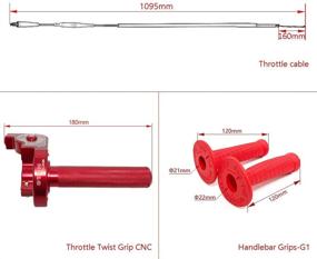 img 3 attached to 🔴 Отом ОУДИМО 78 дюймов 22мм Рукоятка газа - Высокопроизводительный ЧПУ-Фрезерованный Алюминий с Газовым Кабелем и Рукояткой Руля для Мотоциклов Для Кроссовых Мотоциклов объемом 50сс-250сс - Красный (22мм)