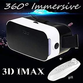 img 4 attached to 🔮 Захватывающий виртуальный опыт реальности: 3D VR очки с пультом управления + подарок, совместимы с iPhone X 8 7 6 Plus Samsung S8 S7 S6 Edge, белые виртуальные очки