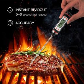 img 3 attached to 🌡️ ULG Kitchen Meat Thermometer - Digital Instant Read Food Thermometer with 5.8 inch Probe, Auto-Off Candy Thermometer - Cooking, BBQ, Grill, Meat, Oil, Milk, Yogurt Probe Thermometer