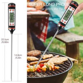 img 1 attached to 🌡️ ULG Kitchen Meat Thermometer - Digital Instant Read Food Thermometer with 5.8 inch Probe, Auto-Off Candy Thermometer - Cooking, BBQ, Grill, Meat, Oil, Milk, Yogurt Probe Thermometer