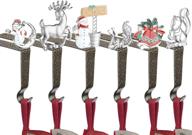 🎅 kuzoo 6 pieces christmas stocking holders: festive fireplace hooks hanger in anti-gold finish логотип
