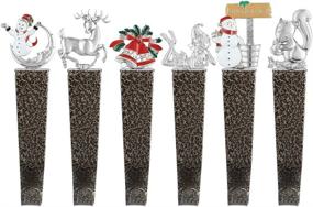 img 2 attached to 🎅 KUZOO 6 Pieces Christmas Stocking Holders: Festive Fireplace Hooks Hanger in Anti-Gold Finish