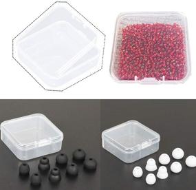 img 2 attached to 📦 24 Pack Small Clear Plastic Beads Storage Containers with Hinged Lid - Box for Small Item Storage, Crafts, Jewelry, Hardware, Earplugs, Pills (2.12 x 2.12 x 0.79 Inches)