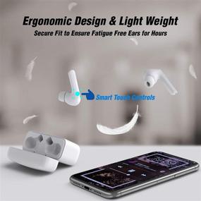 img 2 attached to 🎧 SENSO PODS+ Wireless Earbuds – Sports Bluetooth Earphones with Touch Control, USB-C Charging, Mic, and Volume Control, White