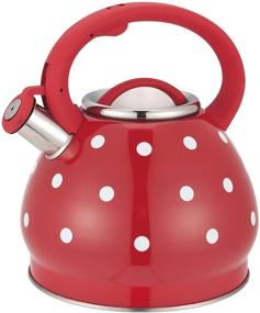 img 4 attached to ☕ J·Striker 3.5 Liter Whistling Tea Kettle - Stylish Stainless Steel Whistling Tea Pot with Cool Grip Handle for Stovetop (cream) (red accent)